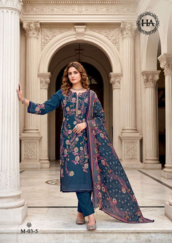 Harshit Bosco Pure Jam Printed Dress Material - Amrah Wholesale