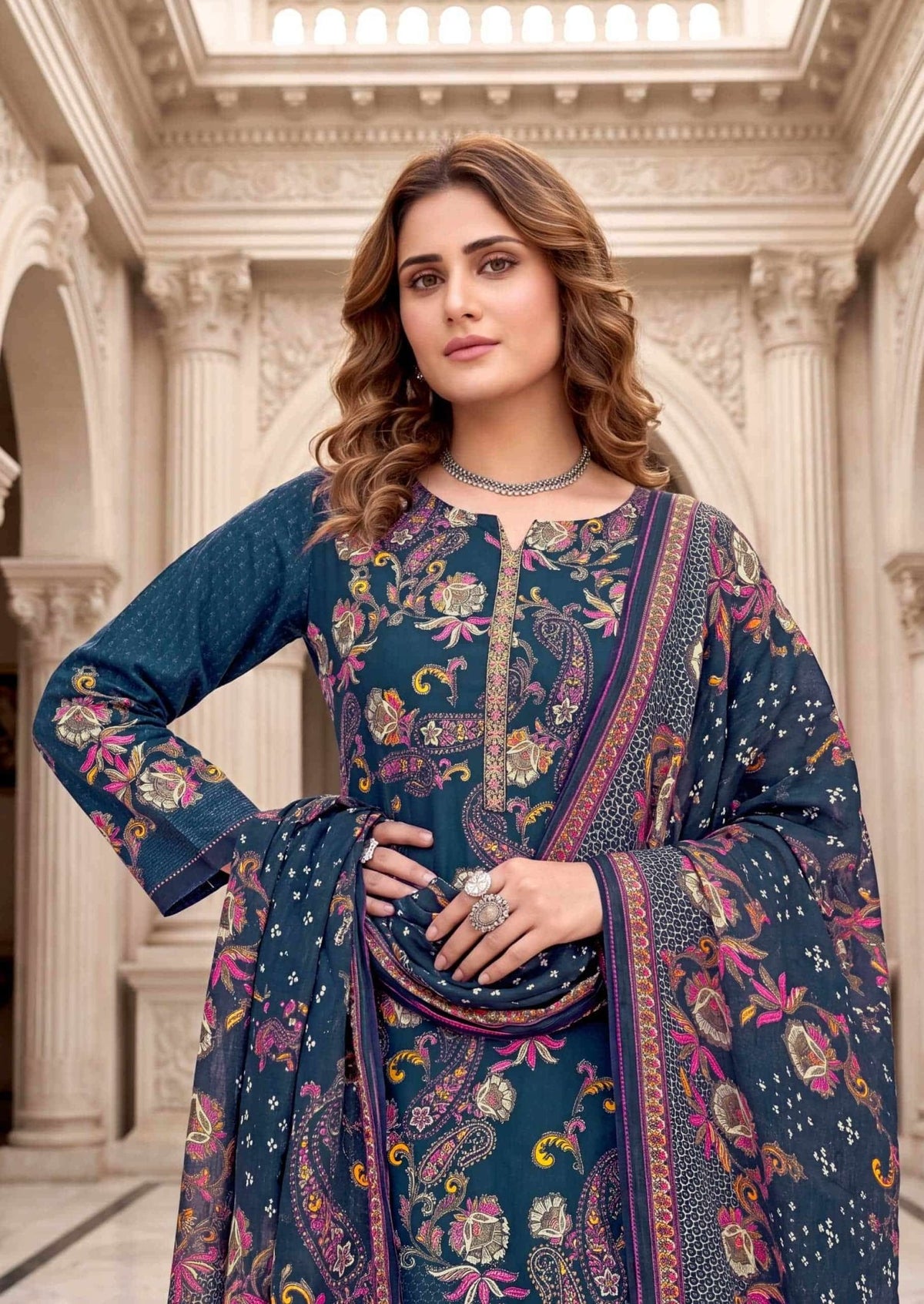 Harshit Bosco Pure Jam Printed Dress Material - Amrah Wholesale