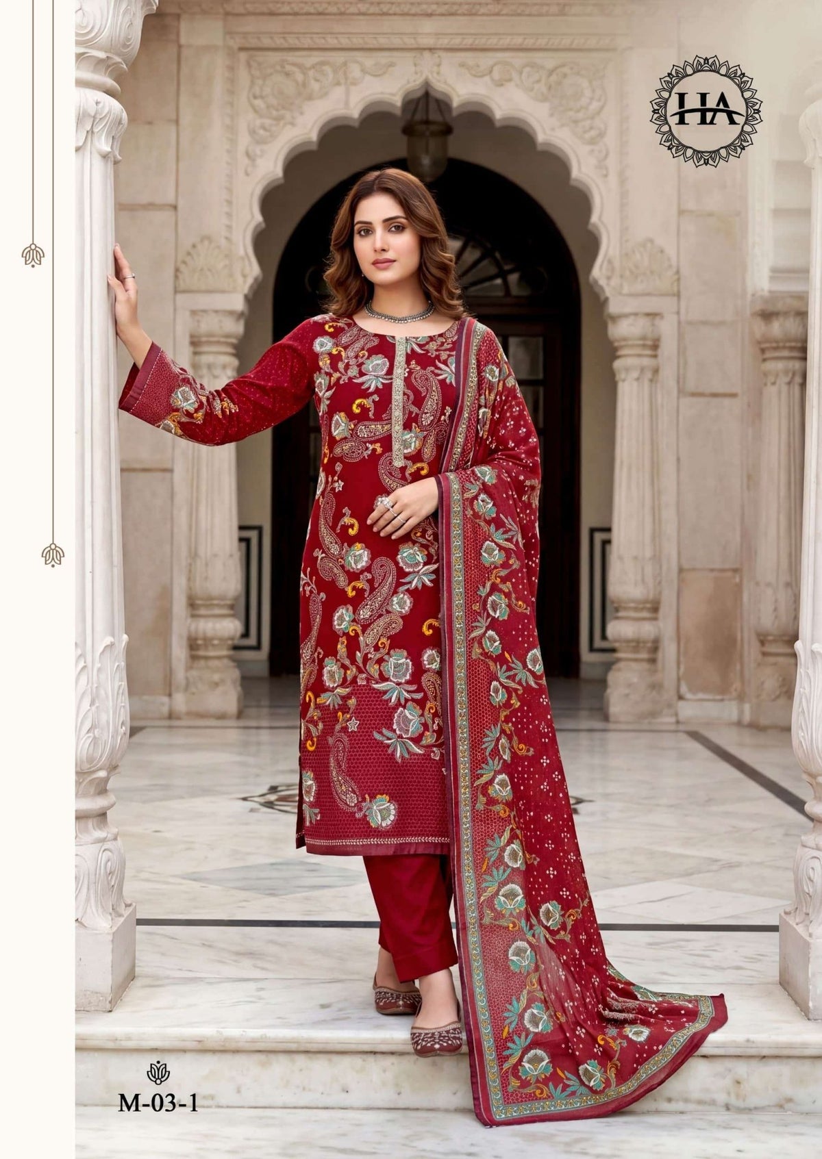Harshit Bosco Pure Jam Printed Dress Material - Amrah Wholesale
