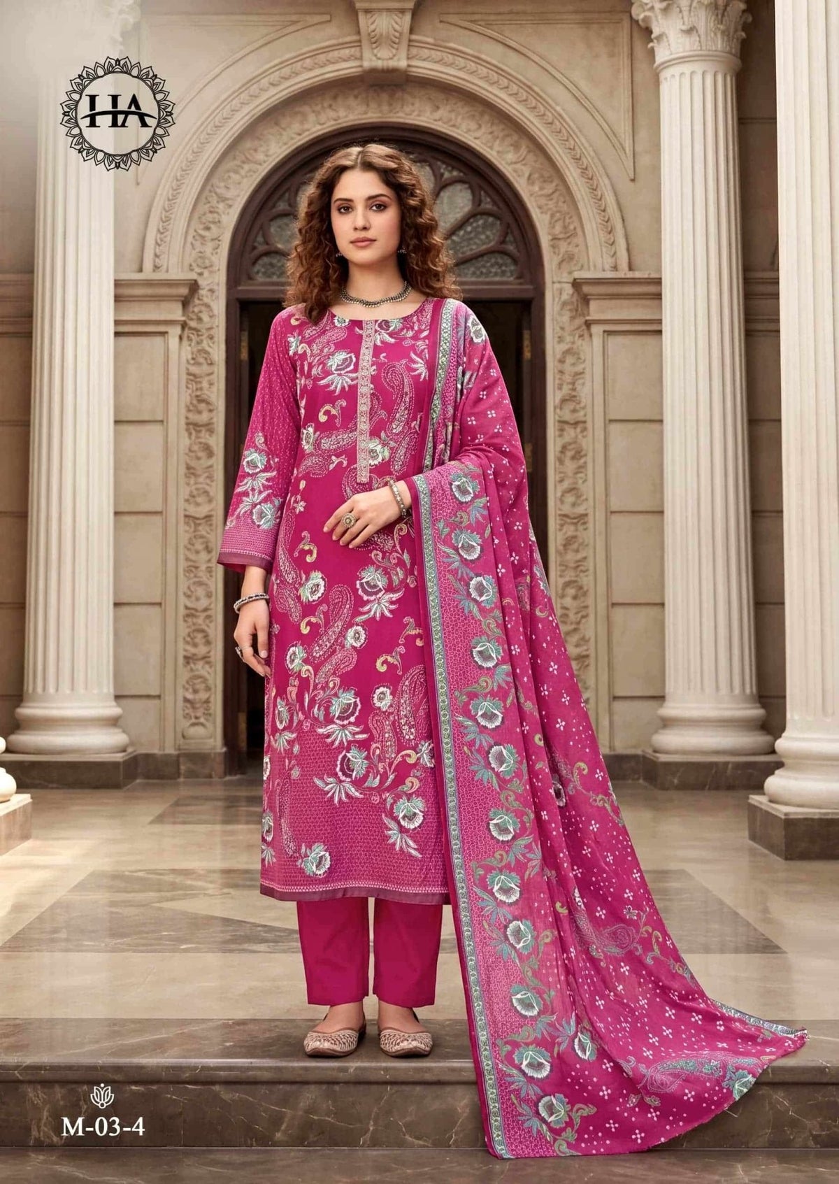 Harshit Bosco Pure Jam Printed Dress Material - Amrah Wholesale