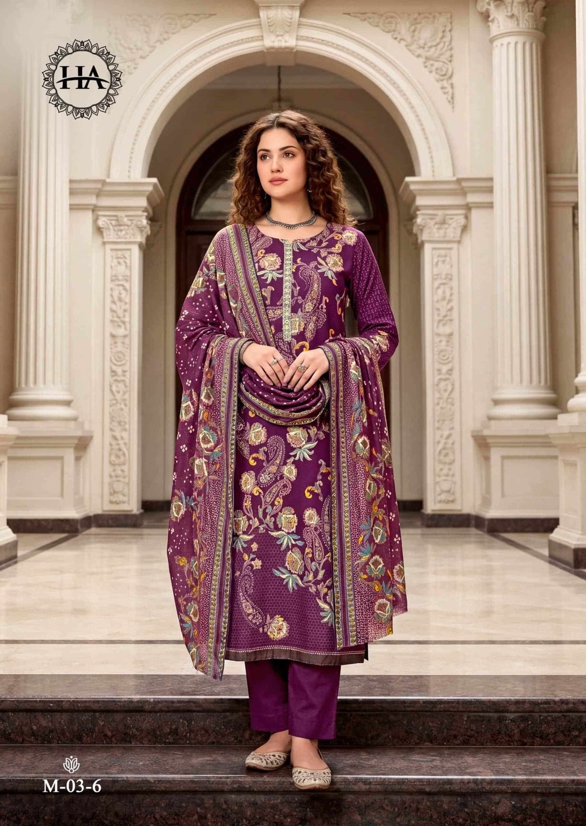Harshit Bosco Pure Jam Printed Dress Material - Amrah Wholesale