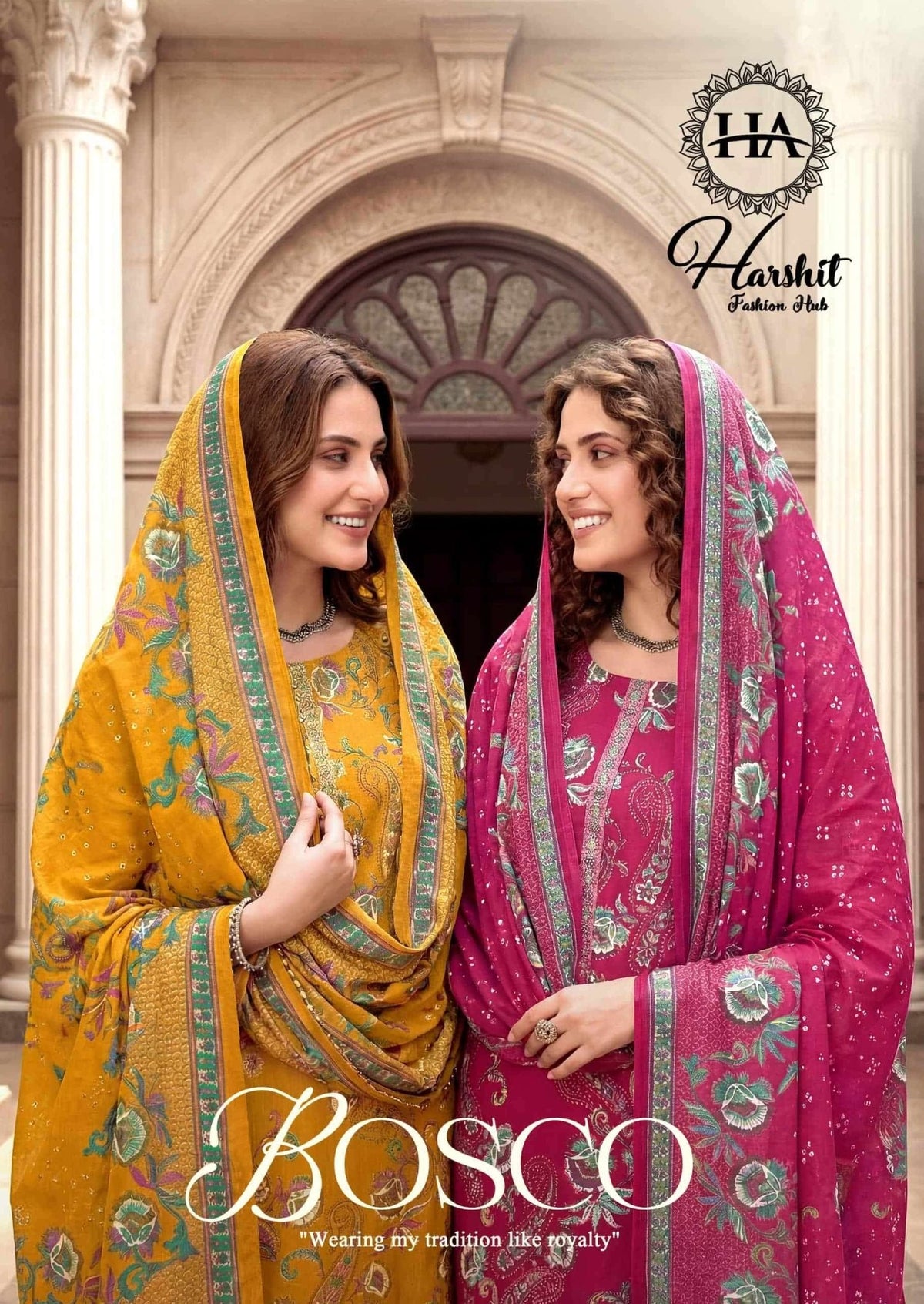 Harshit Bosco Pure Jam Printed Dress Material - Amrah Wholesale