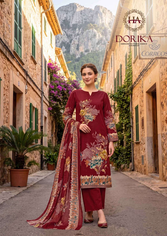 Harshit Fashion Hub Dorika Pure Modal Printed Dress Material - Amrah Wholesale