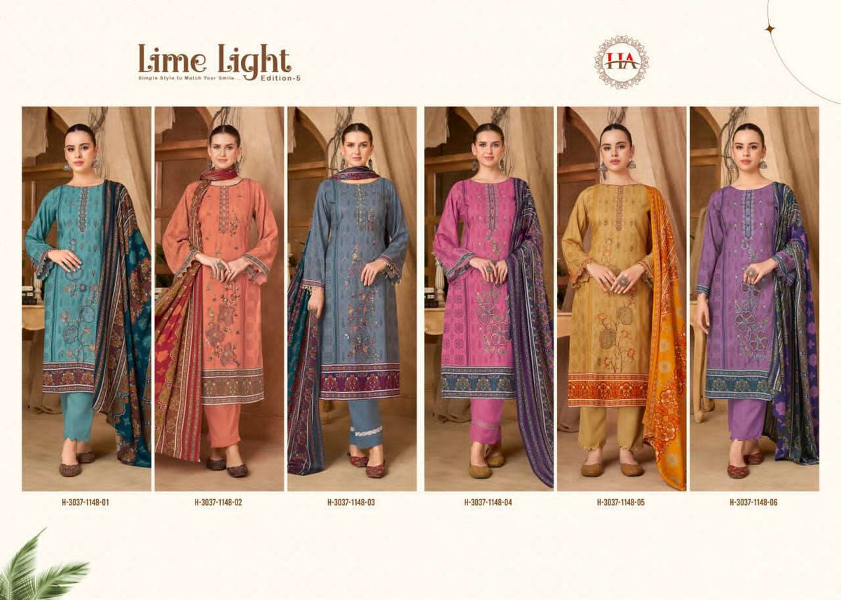 Harshit Fashion Hub Lime Light Edition 5 Rayon Dress Material - Amrah Wholesale