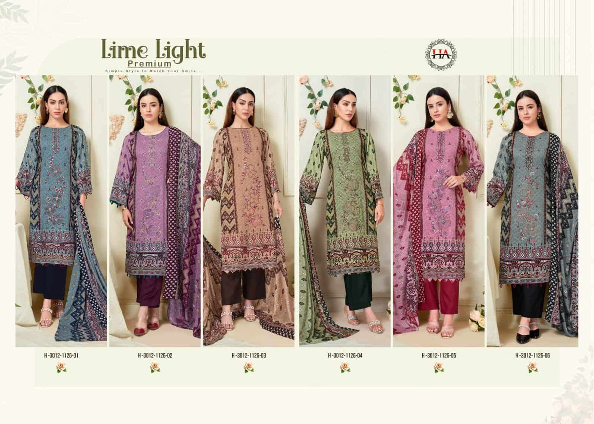 Harshit Fashion Hub Lime Light Premium Rayon Dress Material - Amrah Wholesale