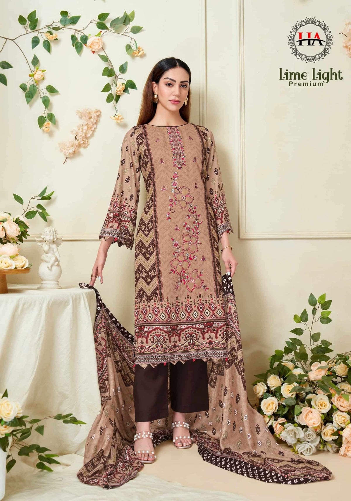 Harshit Fashion Hub Lime Light Premium Rayon Dress Material - Amrah Wholesale