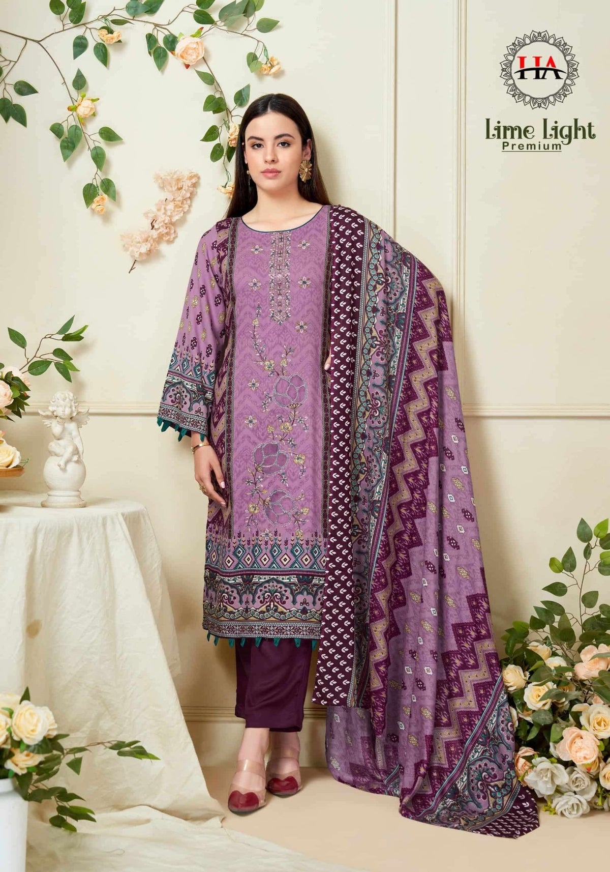 Harshit Fashion Hub Lime Light Premium Rayon Dress Material - Amrah Wholesale