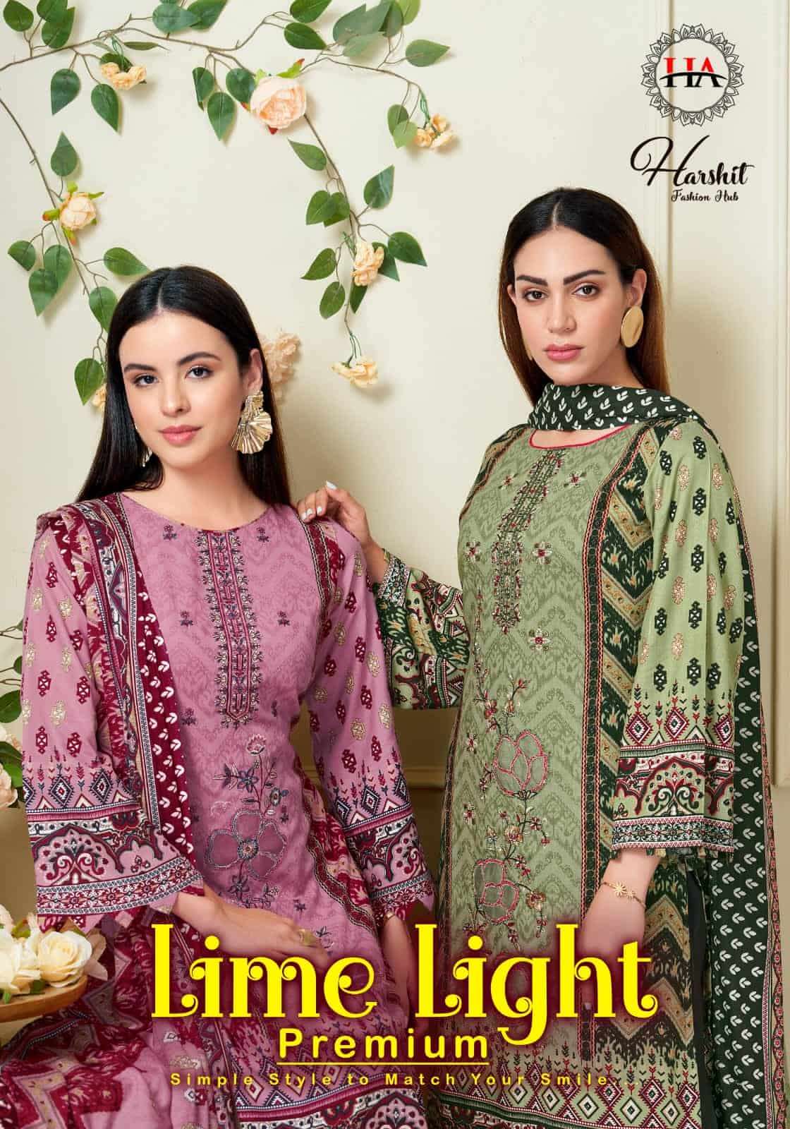Harshit Fashion Hub Lime Light Premium Rayon Dress Material - Amrah Wholesale
