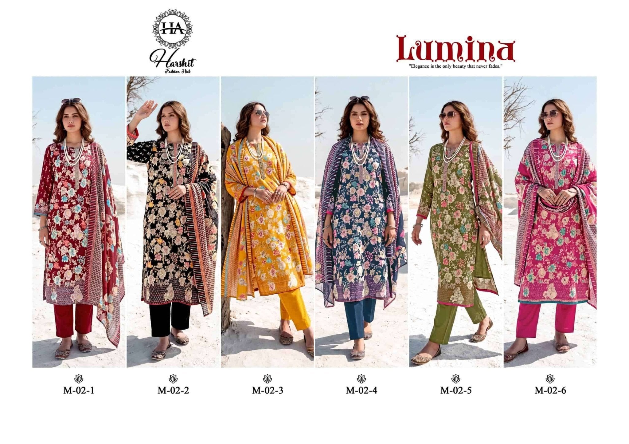 Harshit Fashion Hub Lumina Zam Printed Dress Material - Amrah Wholesale