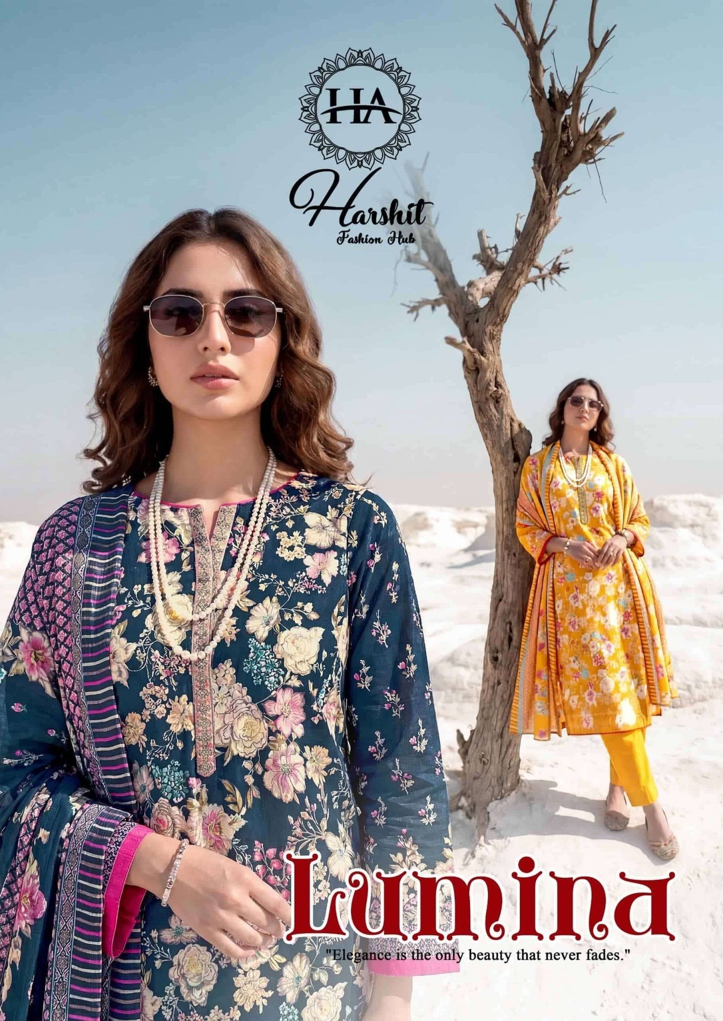 Harshit Fashion Hub Lumina Zam Printed Dress Material - Amrah Wholesale