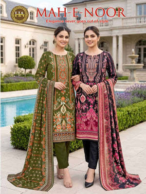Harshit Fashion Hub Mah E Noor Rayon Dress Material - Amrah Wholesale