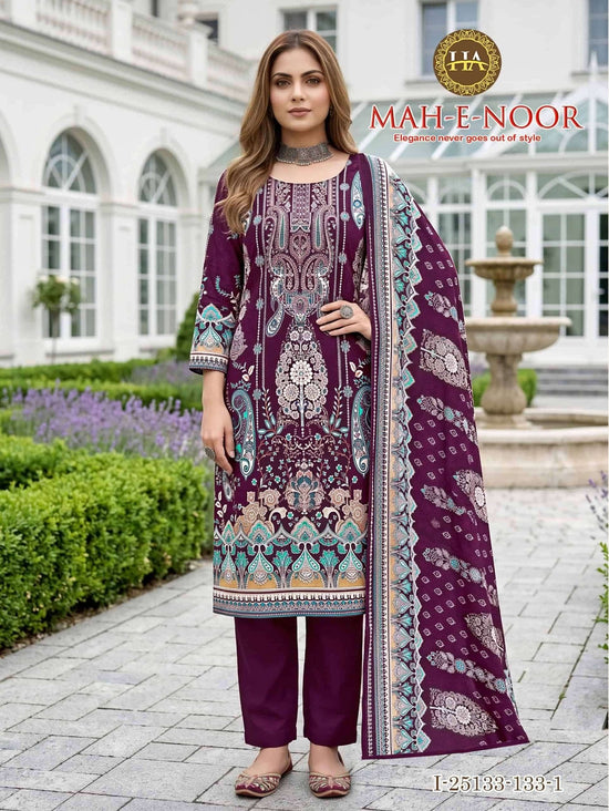 Harshit Fashion Hub Mah E Noor Rayon Dress Material - Amrah Wholesale