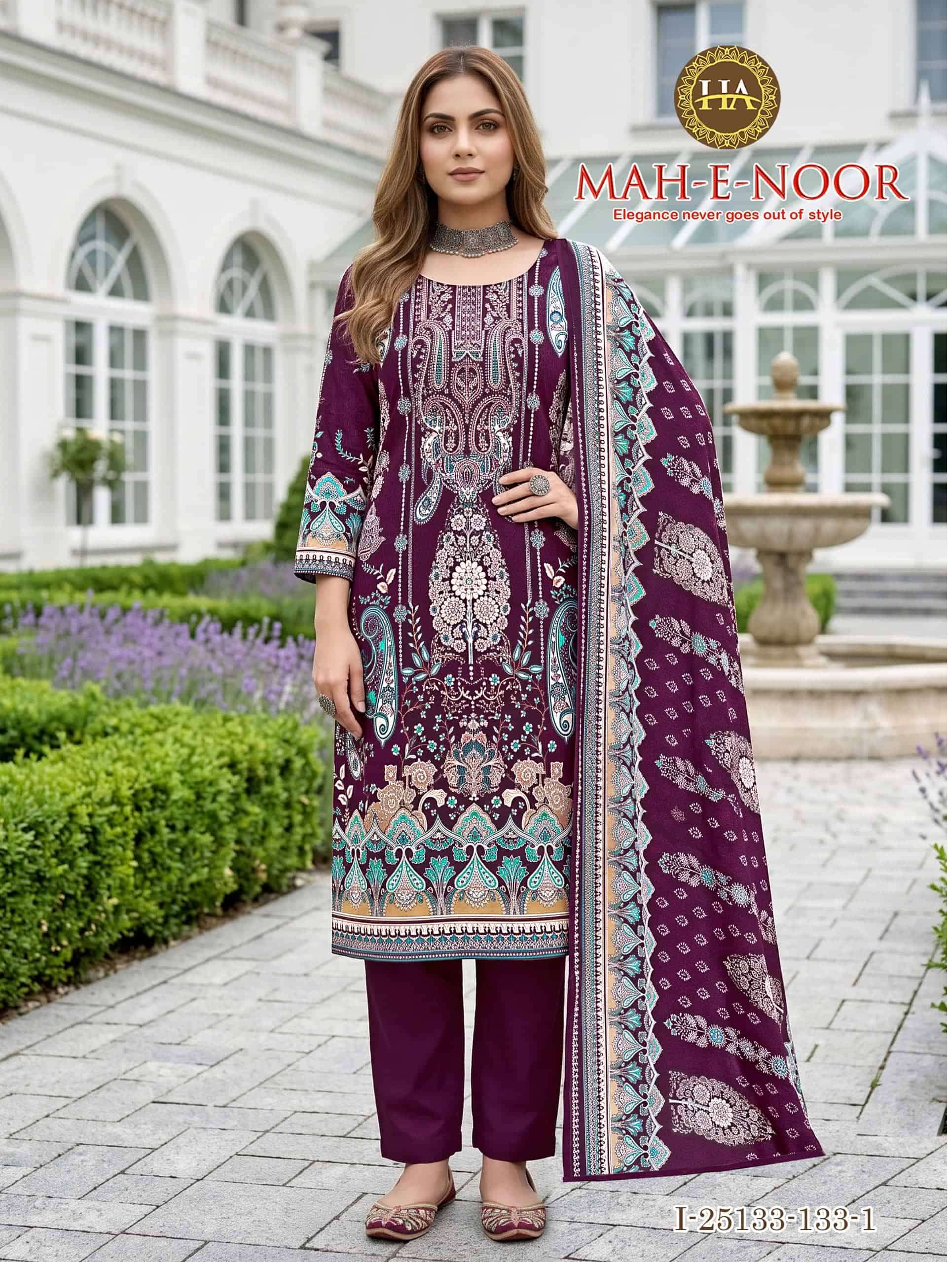 Harshit Fashion Hub Mah E Noor Rayon Dress Material