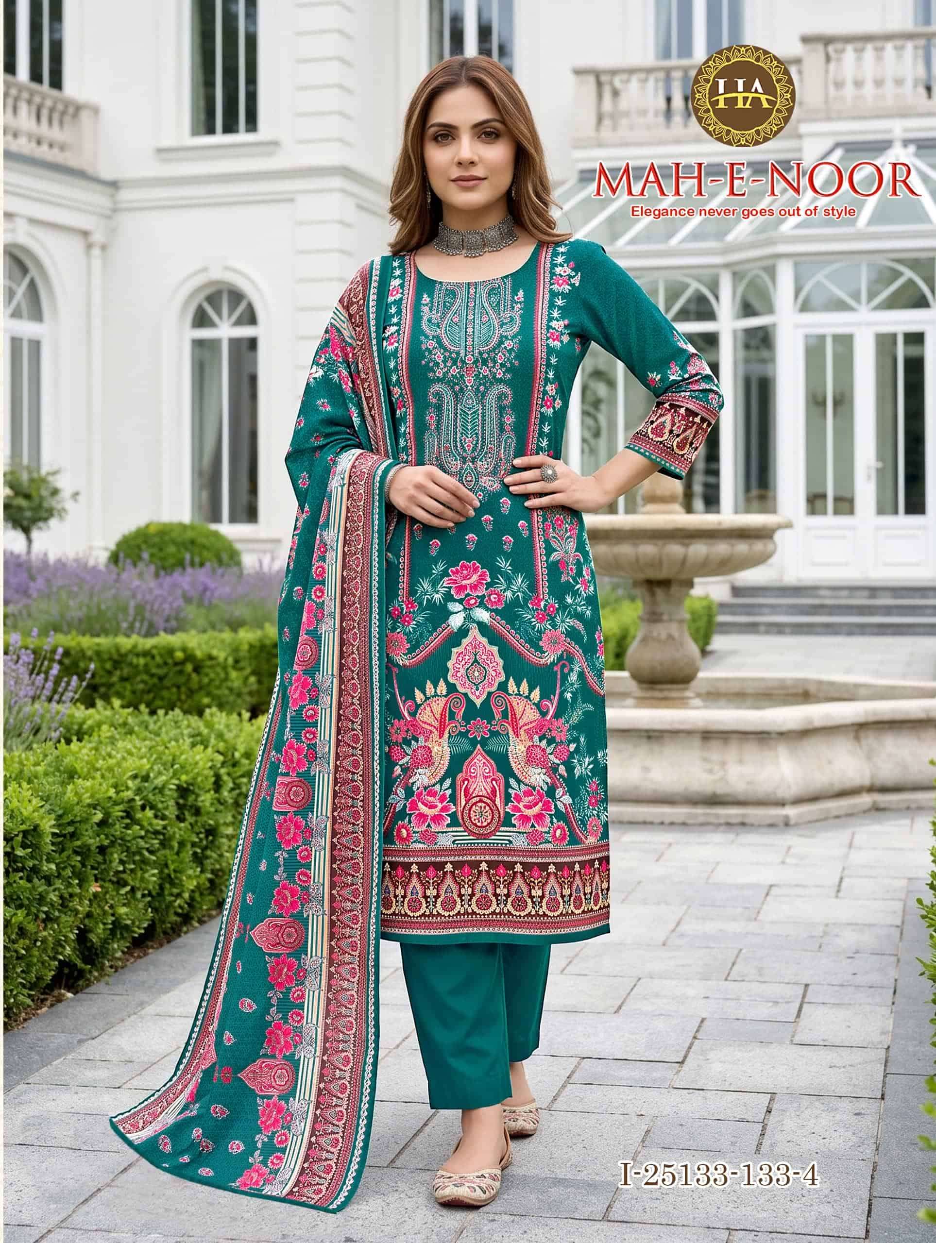 Harshit Fashion Hub Mah E Noor Rayon Dress Material