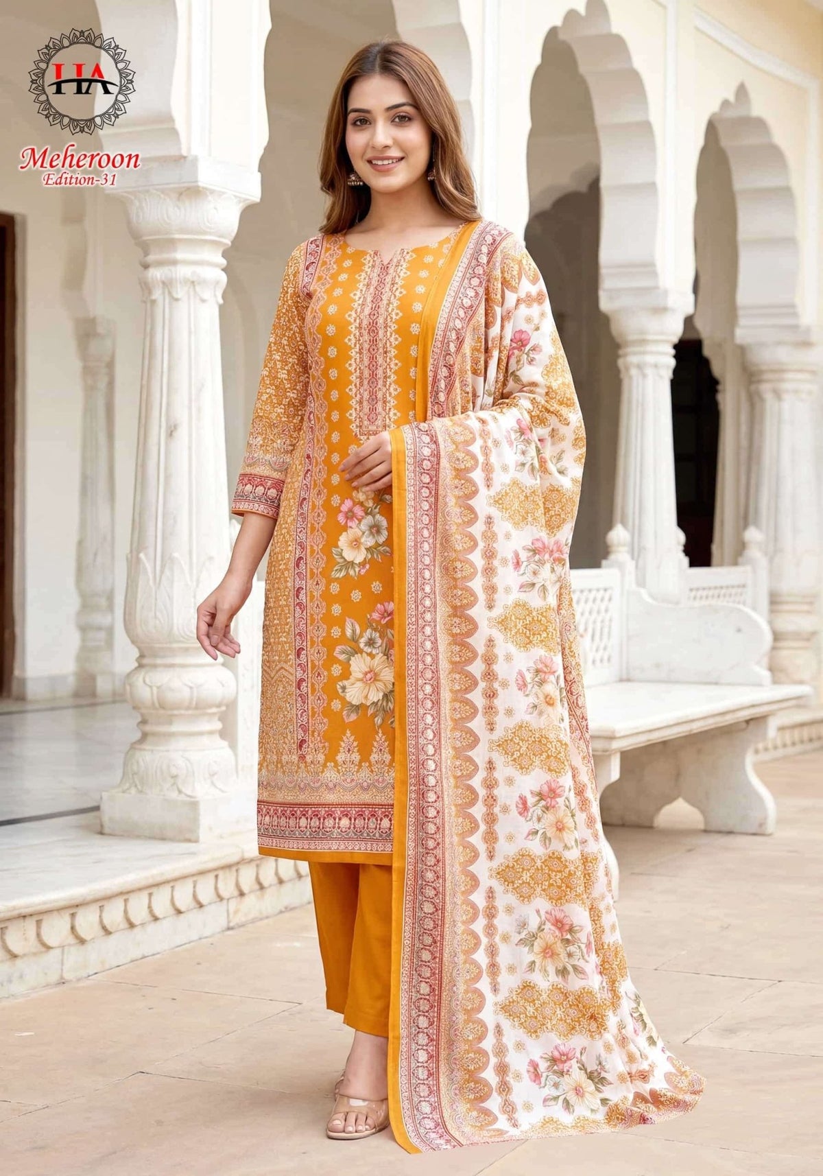 Harshit Fashion Hub Meheroon Edition 31 Designer Rayon Dress Material - Amrah Wholesale