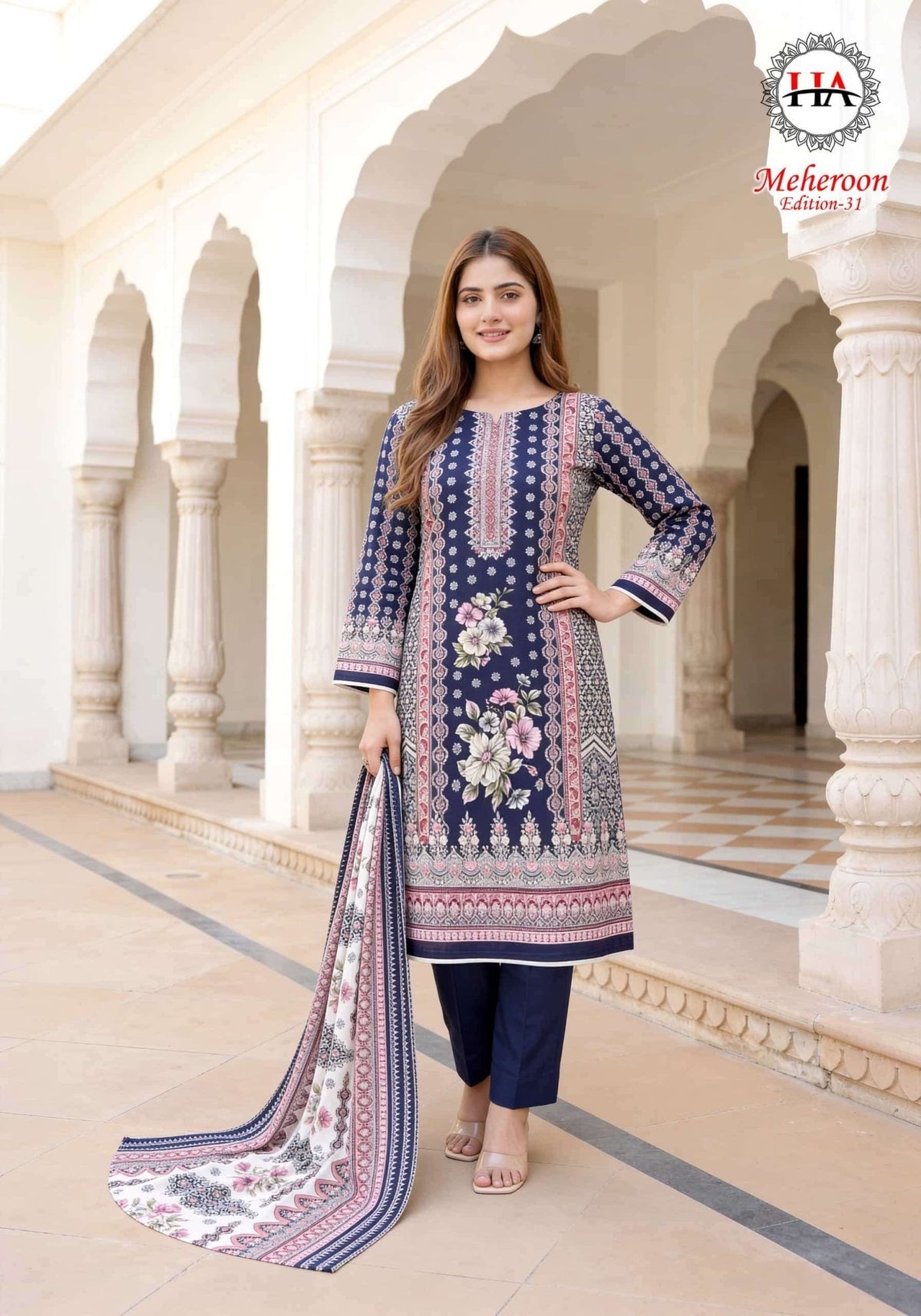Harshit Fashion Hub Meheroon Edition 31 Designer Rayon Dress Material - Amrah Wholesale