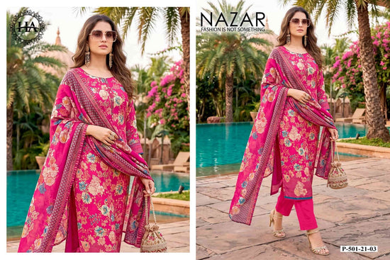 Harshit Fashion Hub Nazar Pure Discharge Zam Designer Print Dress Material - Amrah Wholesale