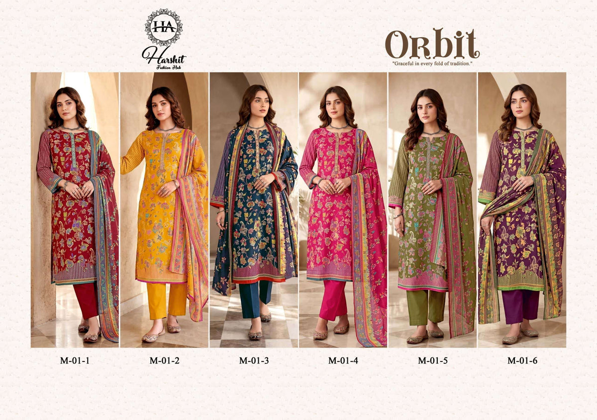 Harshit Fashion Hub Orbit Pure Zam Dress Material