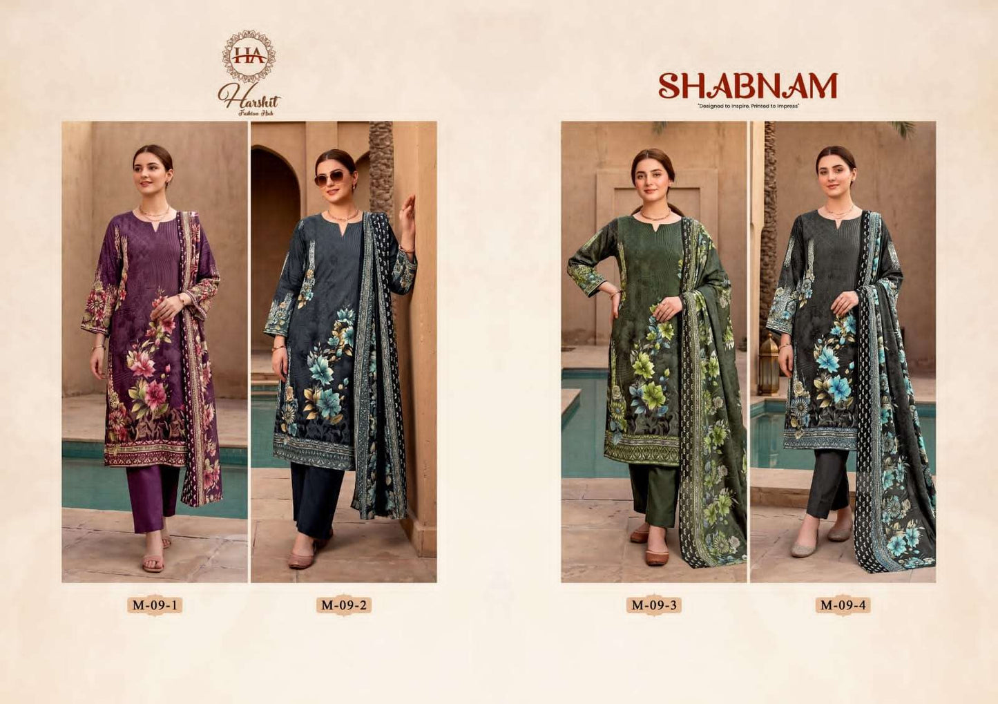 Harshit Fashion Hub Shabnam Pure Zam Designer Dress Material