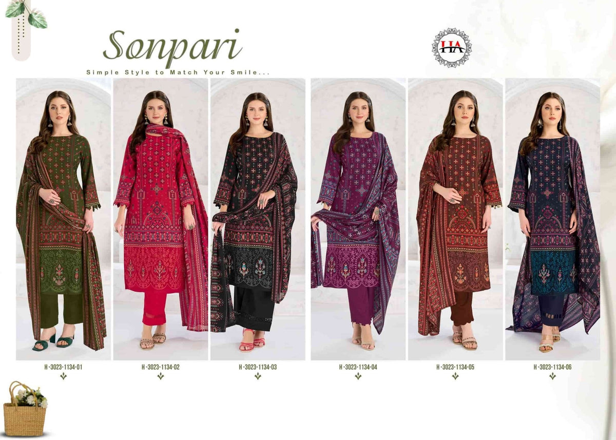 Harshit Fashion Hub Sonpari Rayon Dress Material - Amrah Wholesale