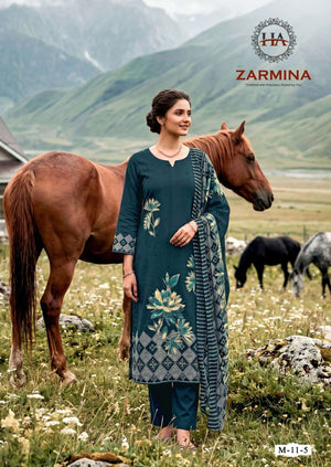 Harshit Fashion Hub Zarmina Pure Zam Designer Dress Material - Amrah Wholesale