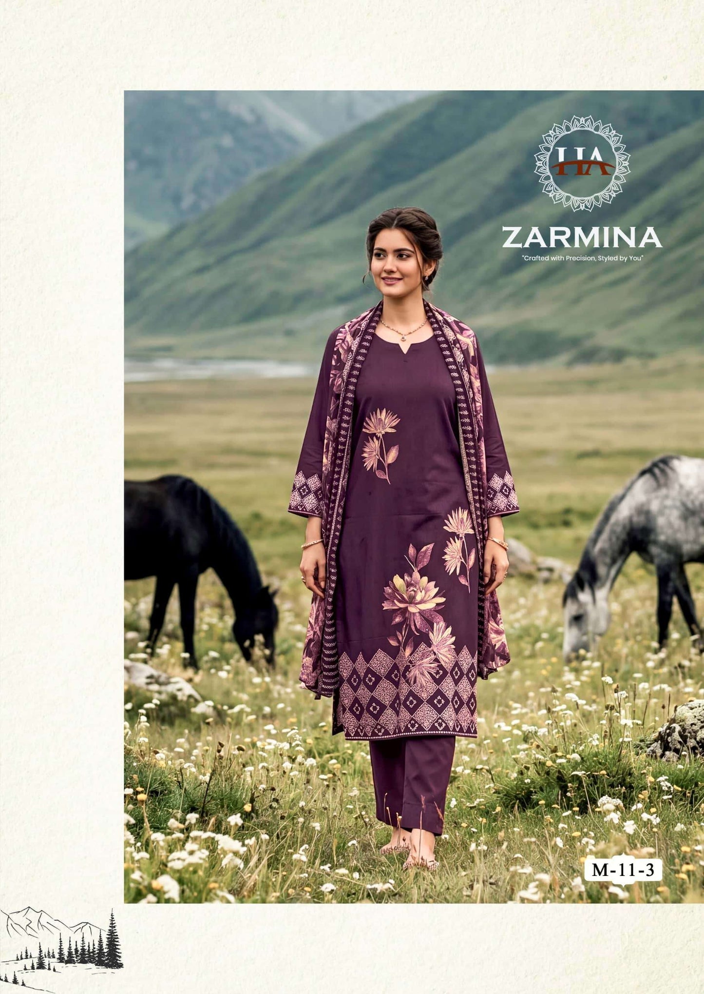 Harshit Fashion Hub Zarmina Pure Zam Designer Dress Material