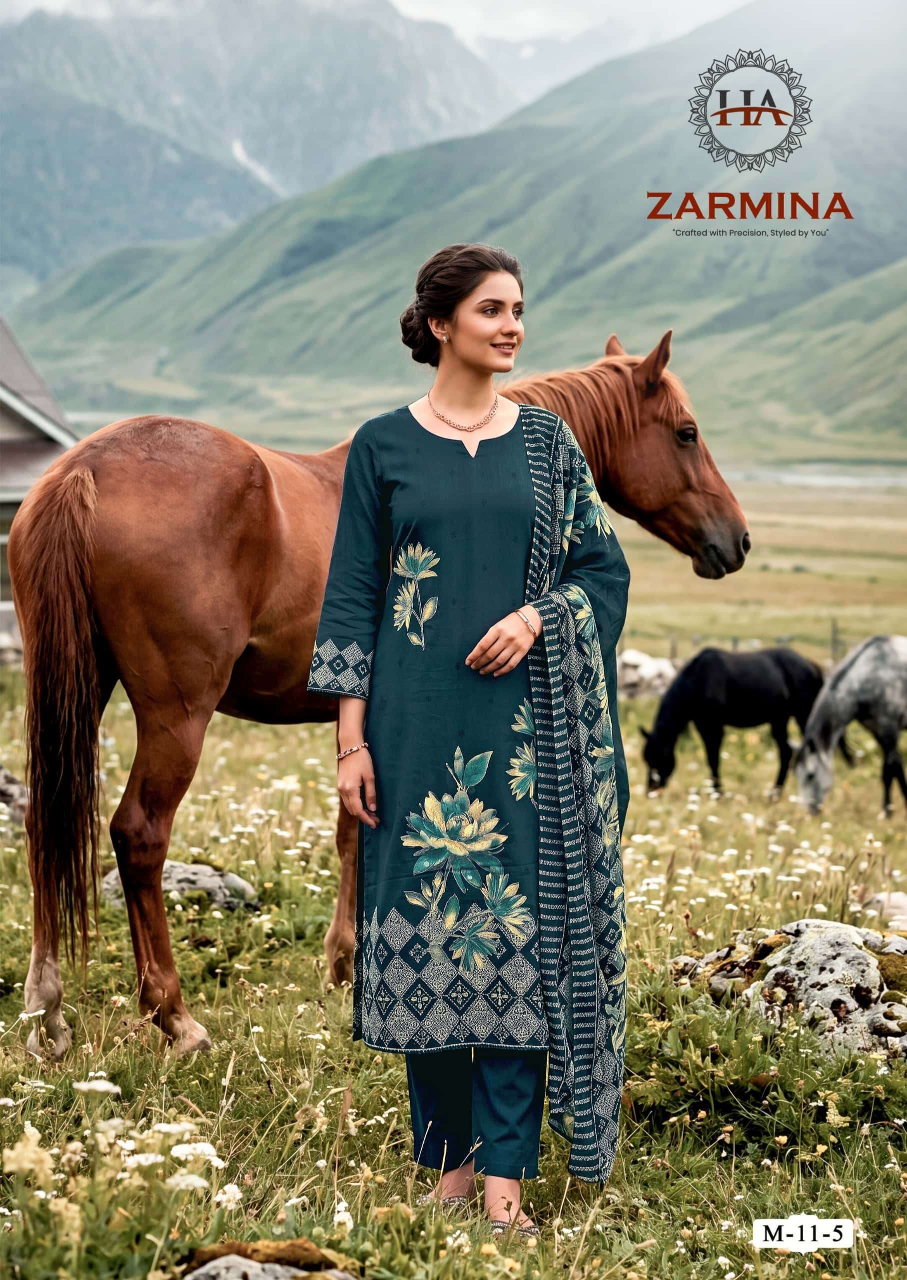 Harshit Fashion Hub Zarmina Pure Zam Designer Dress Material