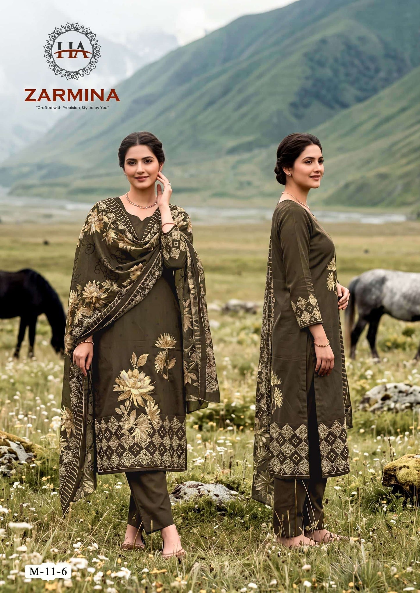 Harshit Fashion Hub Zarmina Pure Zam Designer Dress Material