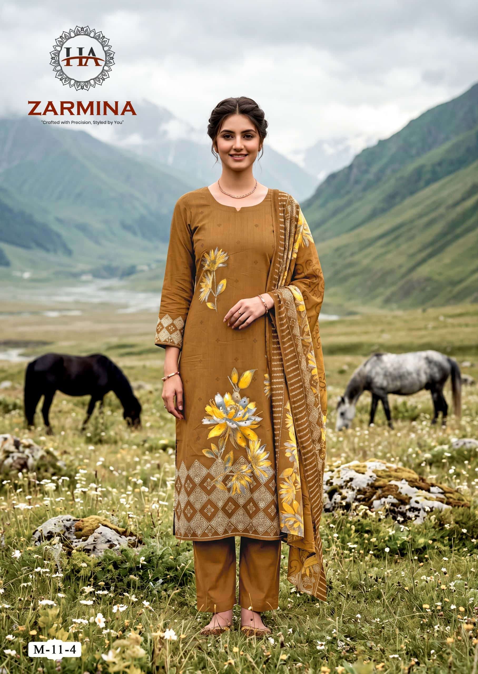 Harshit Fashion Hub Zarmina Pure Zam Designer Dress Material