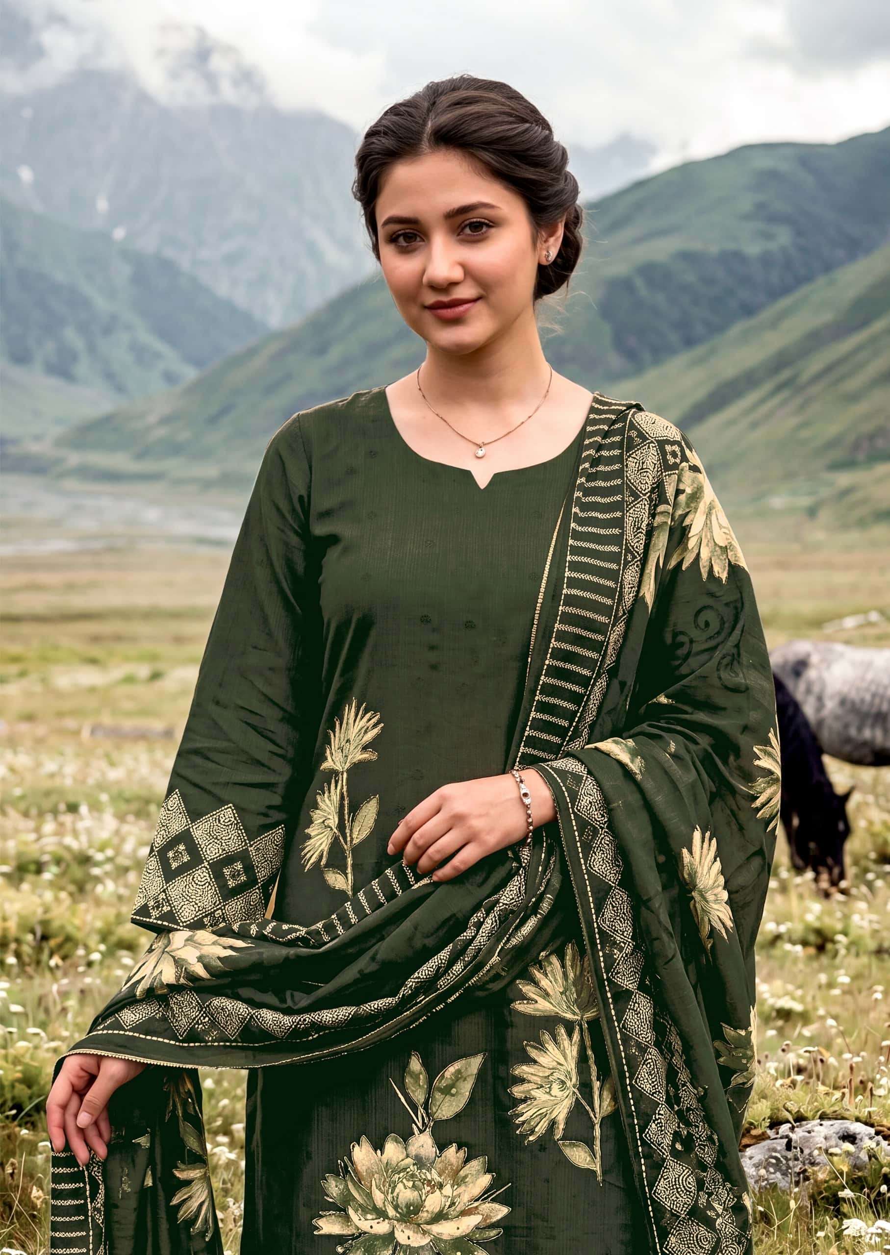 Harshit Fashion Hub Zarmina Pure Zam Designer Dress Material