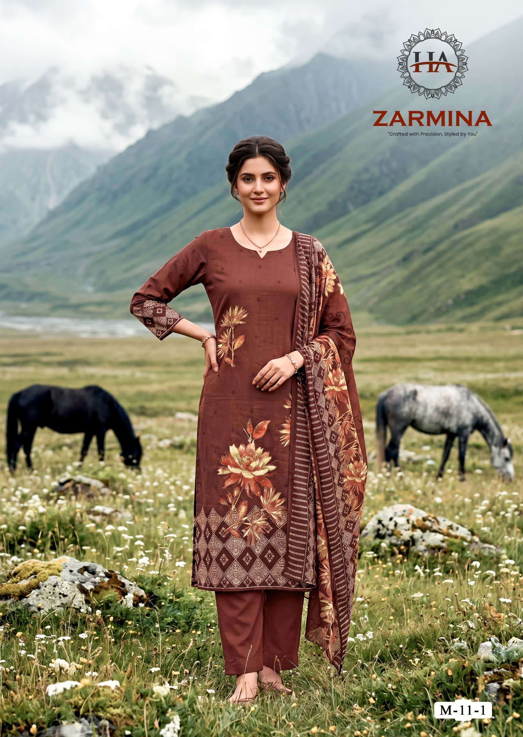 Harshit Fashion Hub Zarmina Pure Zam Designer Dress Material