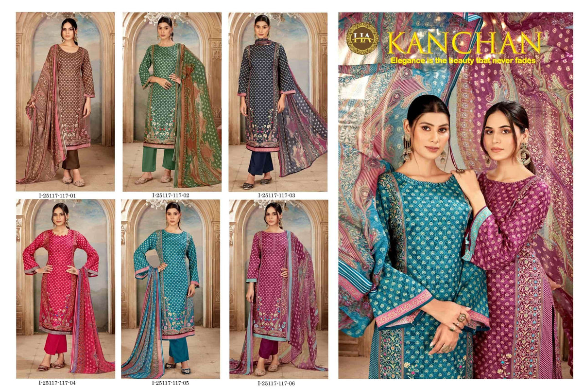 Harshit Fashion Hub Kanchan Cambric Printed Cotton Dress Material