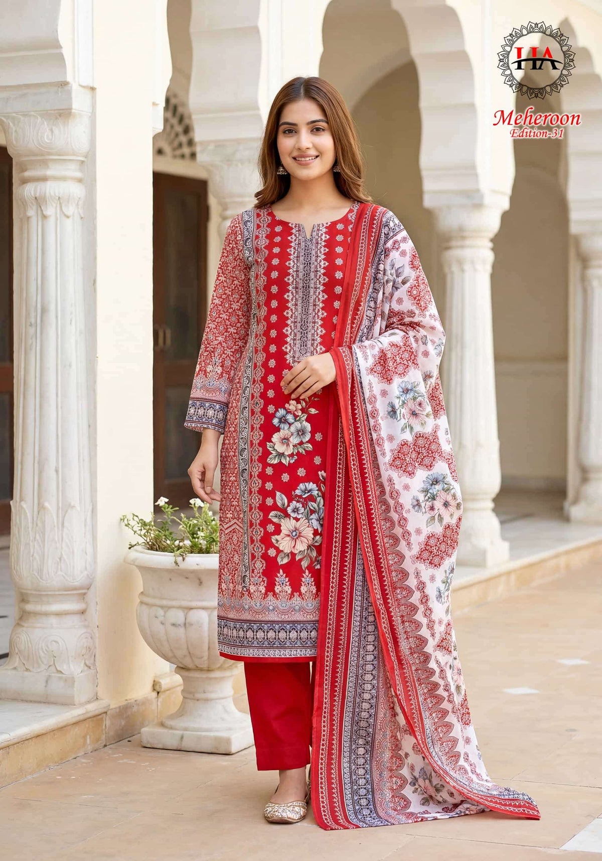 Harshit Fashion Hub Meheroon Edition 31 Designer Rayon Dress Material