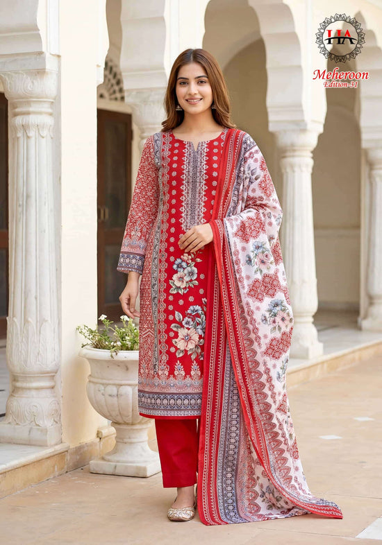 Harshit Fashion Hub Meheroon Edition 31 Designer Rayon Dress Material