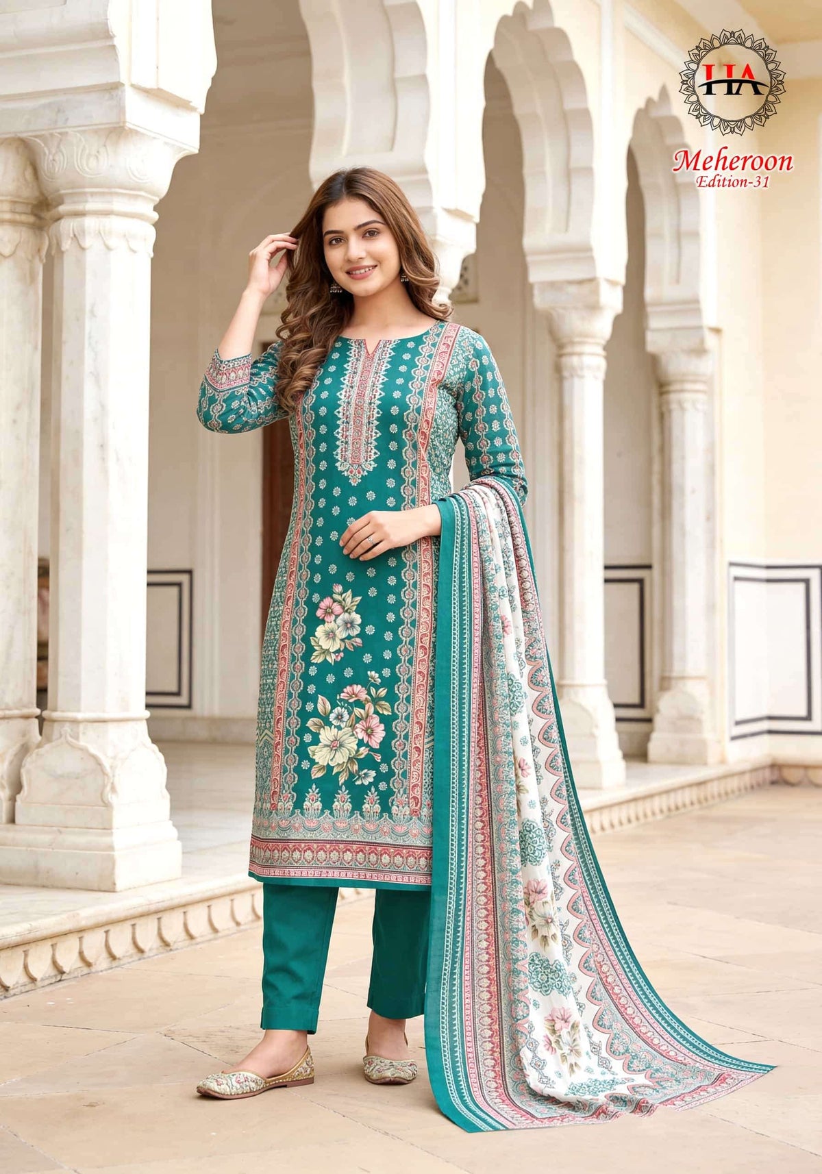 Harshit Fashion Hub Meheroon Edition 31 Designer Rayon Dress Material