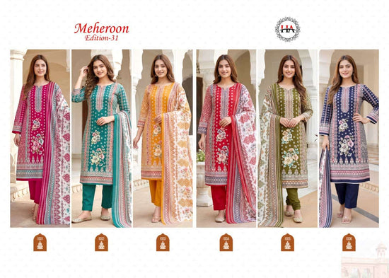Harshit Fashion Hub Meheroon Edition 31 Designer Rayon Dress Material
