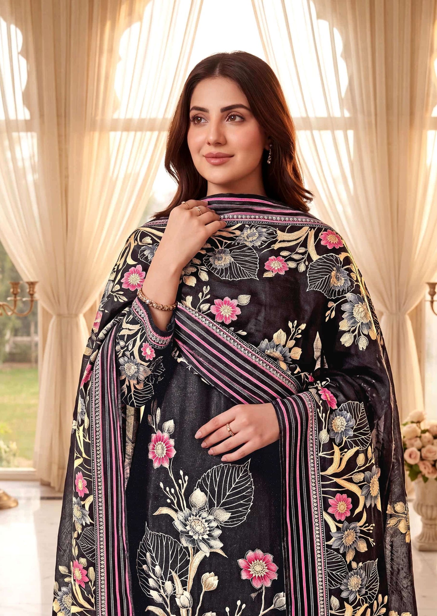 Harshit Fashion Hub Nirmaya Viscose Rayon Designer Dress Material