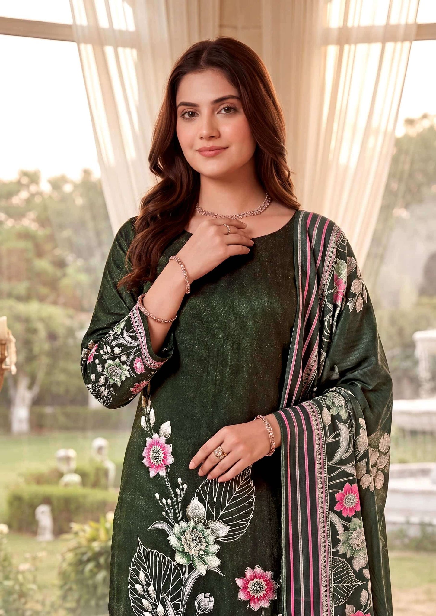 Harshit Fashion Hub Nirmaya Viscose Rayon Designer Dress Material