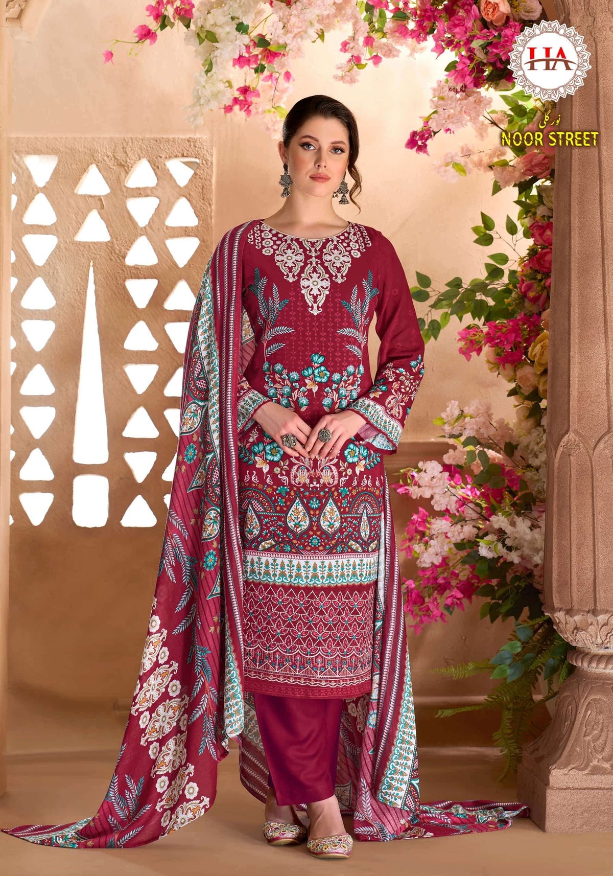 Harshit Fashion Hub Noor Street Rayon Dress Material