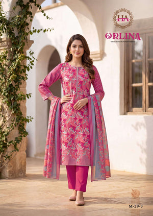 Harshit Orlina Zam Discharge Designer Print Dress Material - Amrah Wholesale