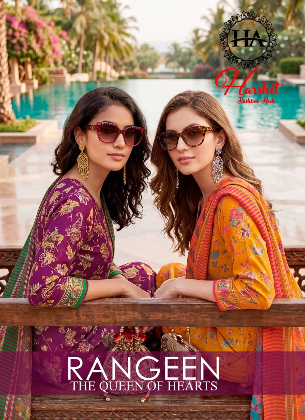 Harshit Fashion Hub Rangeen Designer Printed Dress Material
