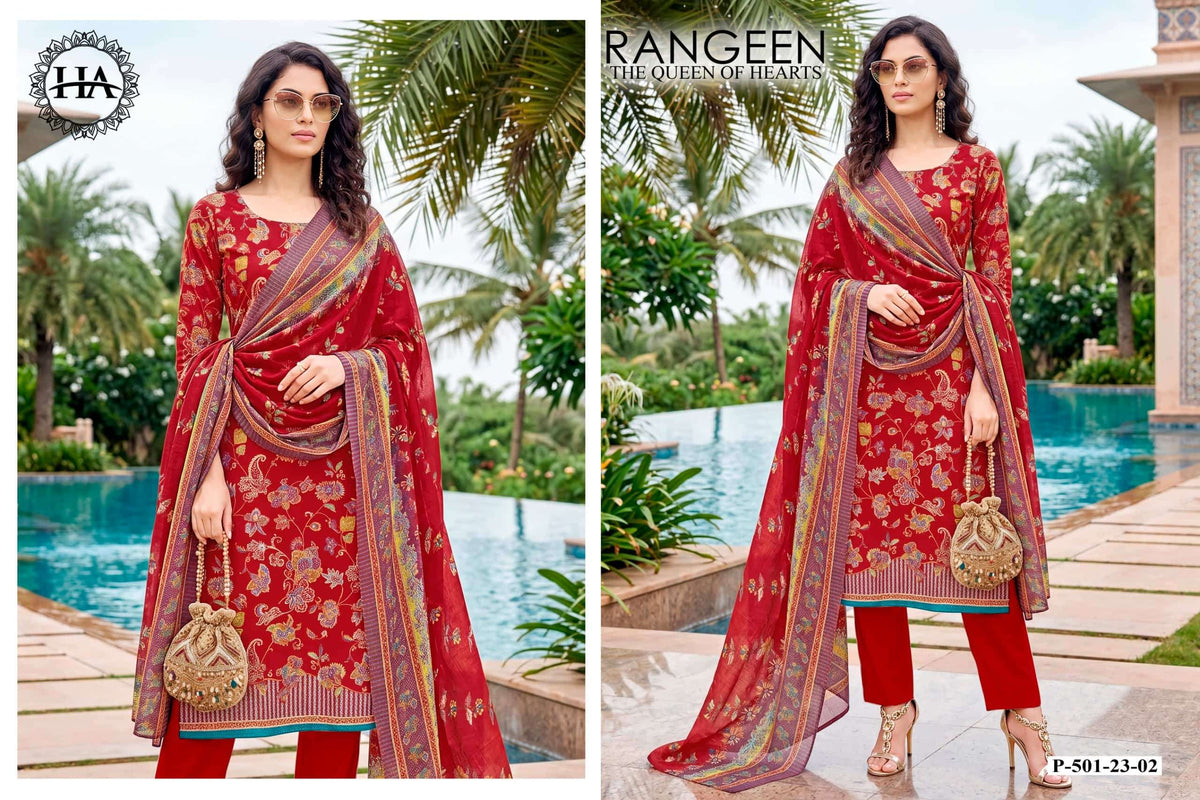 Harshit Fashion Hub Rangeen Designer Printed Dress Material