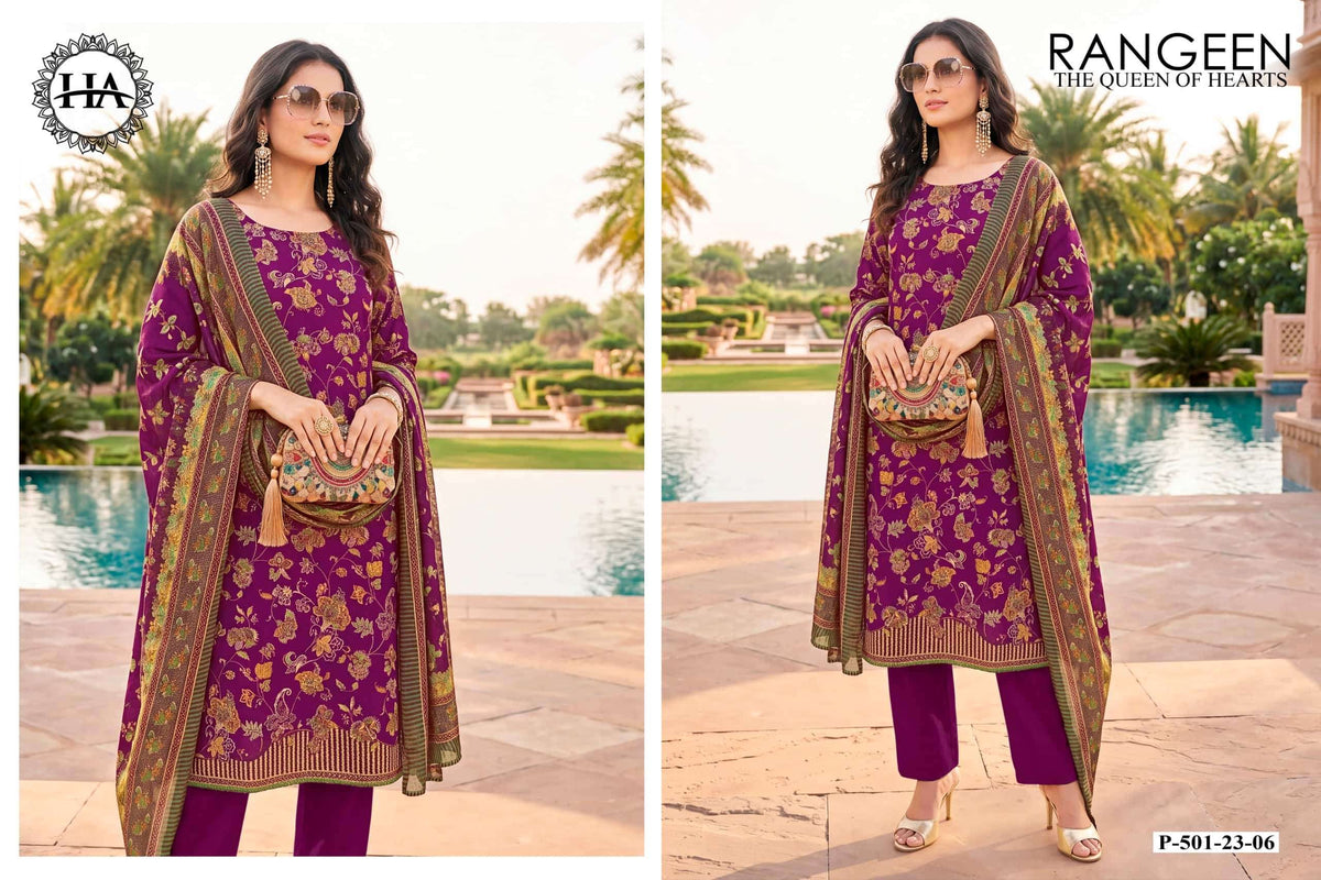 Harshit Fashion Hub Rangeen Designer Printed Dress Material