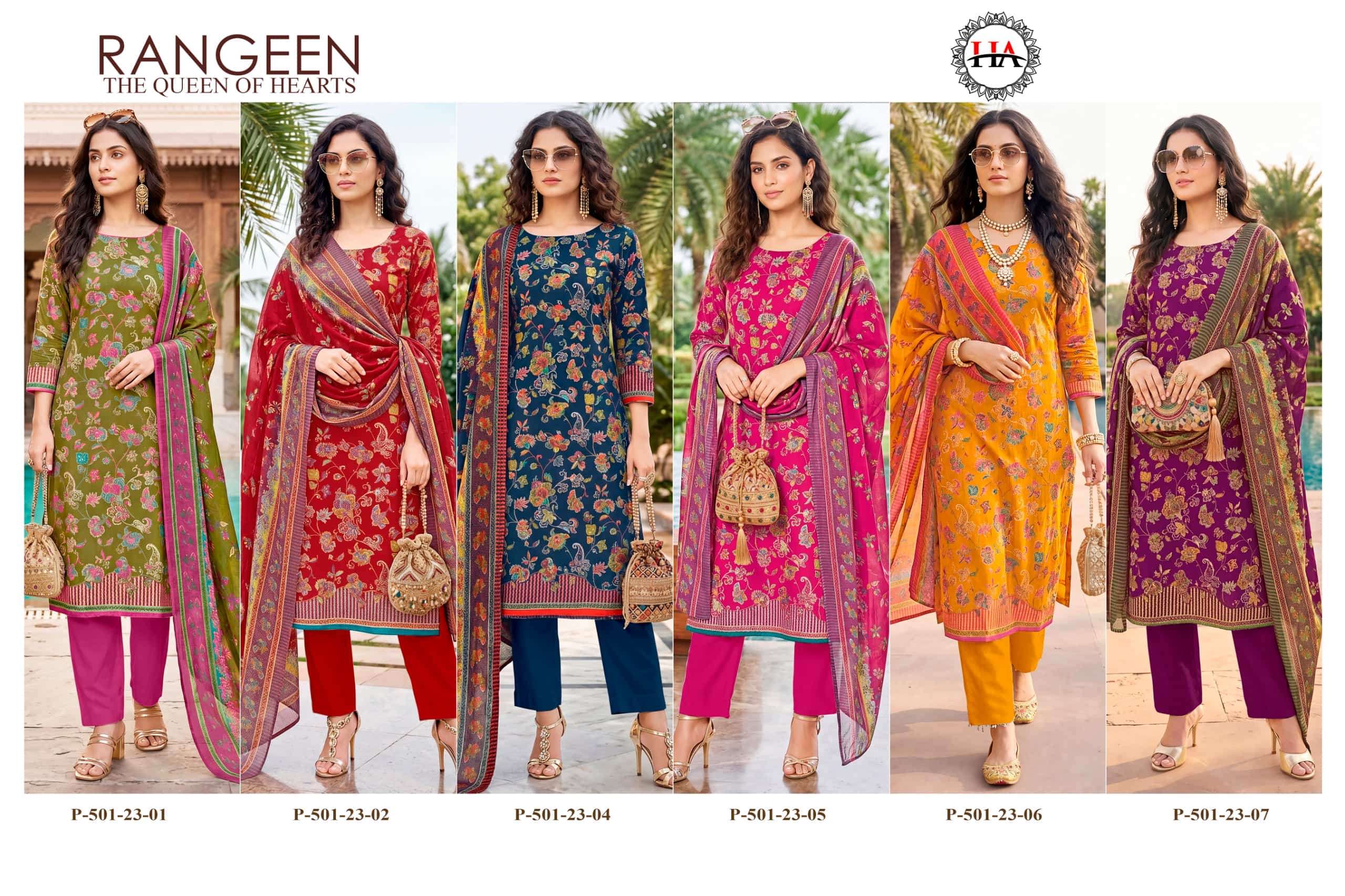 Harshit Fashion Hub Rangeen Designer Printed Dress Material