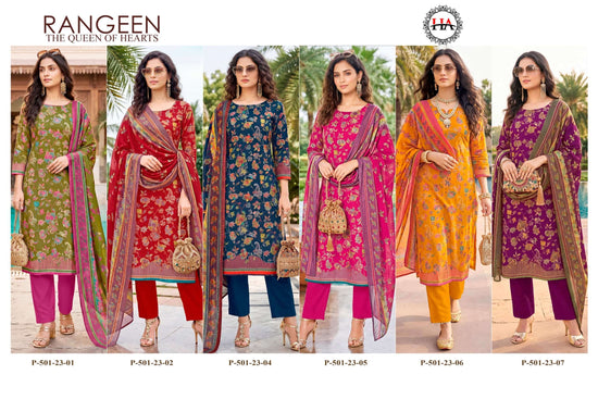 Harshit Fashion Hub Rangeen Designer Printed Dress Material