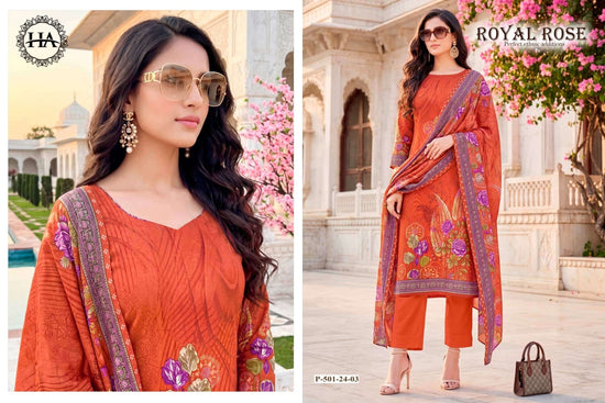 Harshit Royal Rose Pure Jam Designer Printed Dress Material - Amrah Wholesale