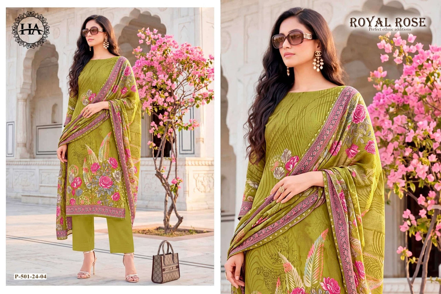 Harshit Royal Rose Pure Jam Designer Printed Dress Material - Amrah Wholesale