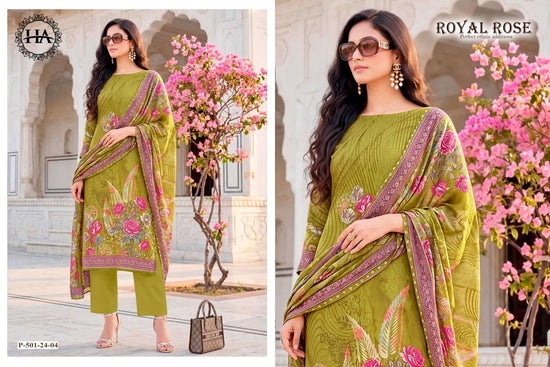 Harshit Royal Rose Pure Jam Designer Printed Dress Material - Amrah Wholesale