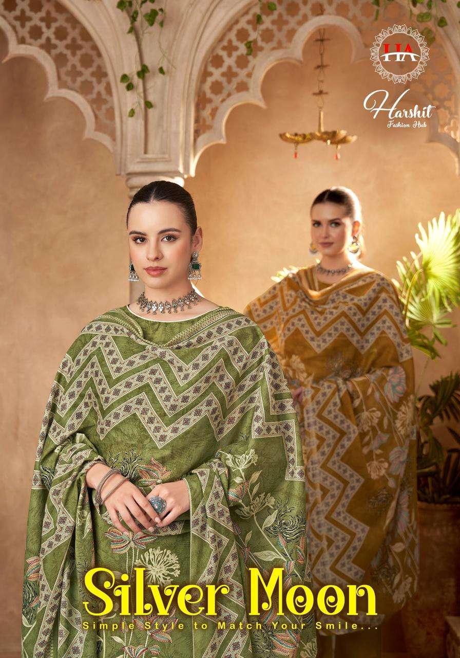 Harshit Fashion Hub Silver Moon Viscose Rayon Dress Material