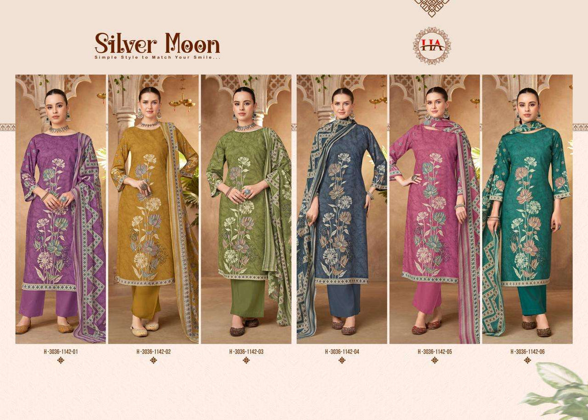Harshit Fashion Hub Silver Moon Viscose Rayon Dress Material